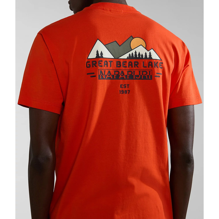 t-shirt homme  napapijri s-tahi orange spicy
