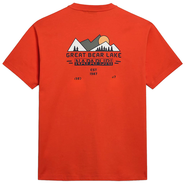 t-shirt homme  napapijri s-tahi orange spicy
