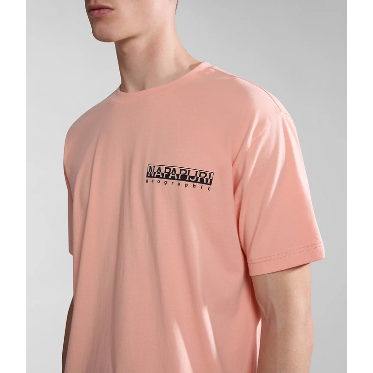 t-shirt homme  napapijri s-boyd pink salmon