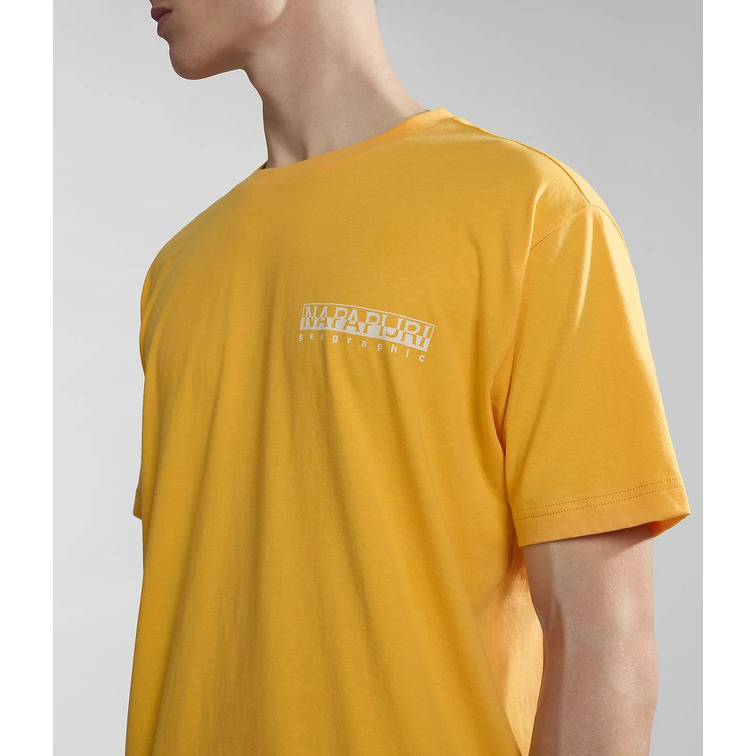 t-shirt homme  napapijri s-boyd yellow kumquat