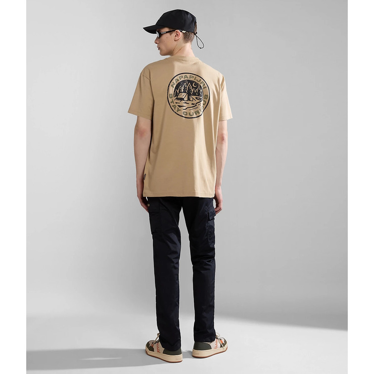 t-shirt homme  napapijri s-kotcho beige cornstalk