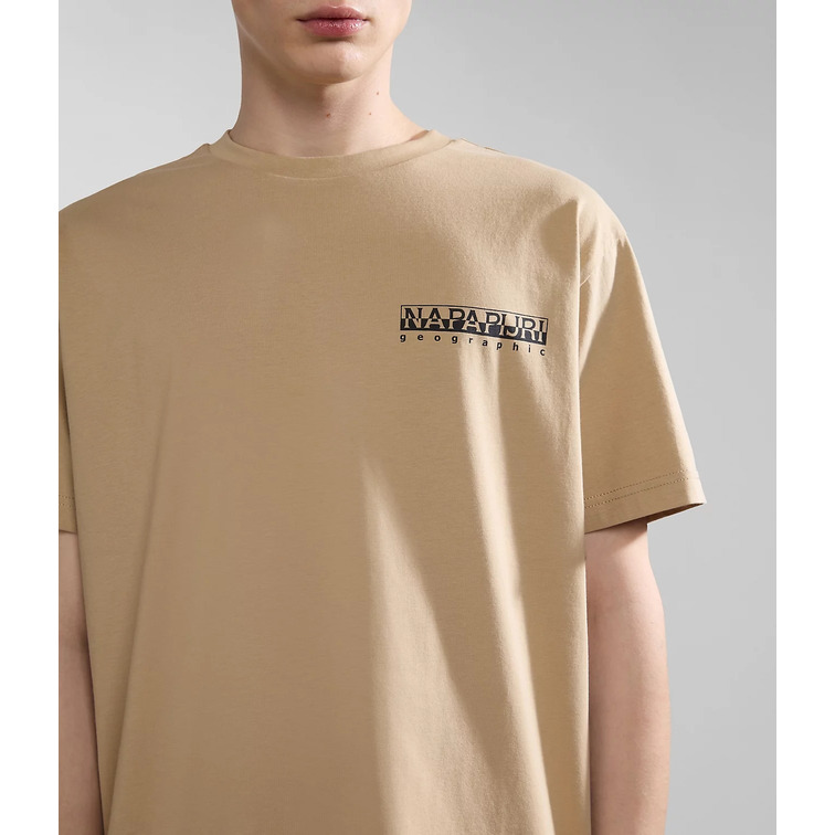 t-shirt homme  napapijri s-kotcho beige cornstalk