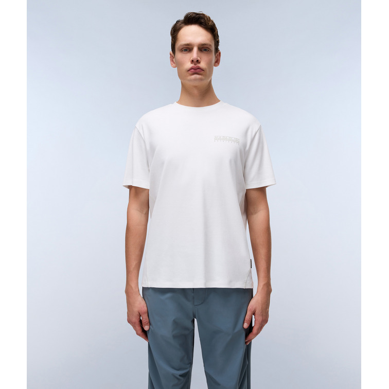 t-shirt homme  napapijri s-vanni ss 206 white heron