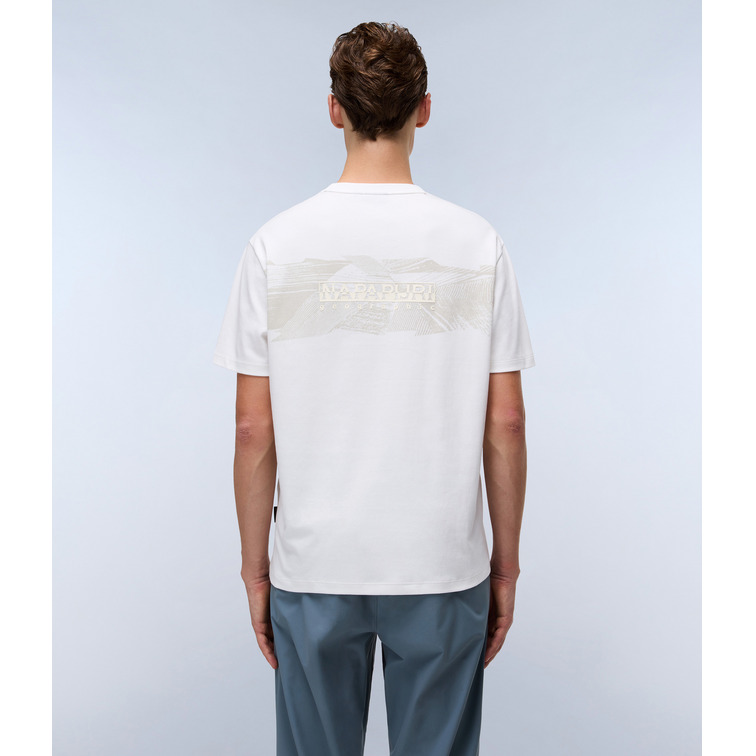 t-shirt homme  napapijri s-vanni ss 206 white heron