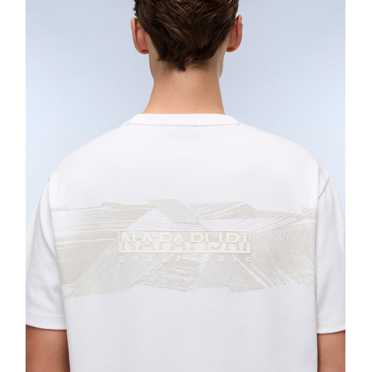 t-shirt homme  napapijri s-vanni ss 206 white heron