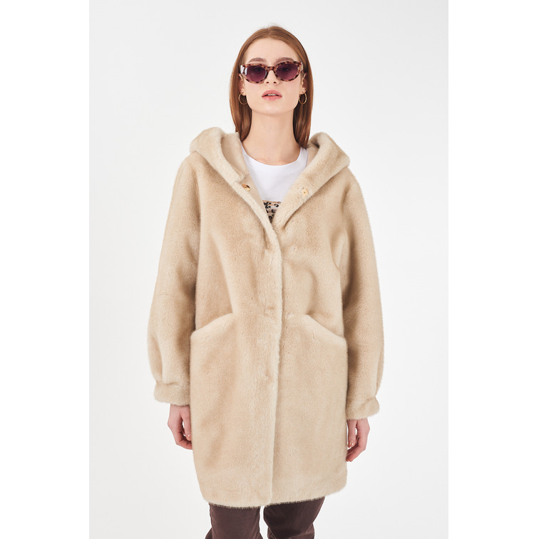manteau femme  yes zee cappotto donna con cappuccio