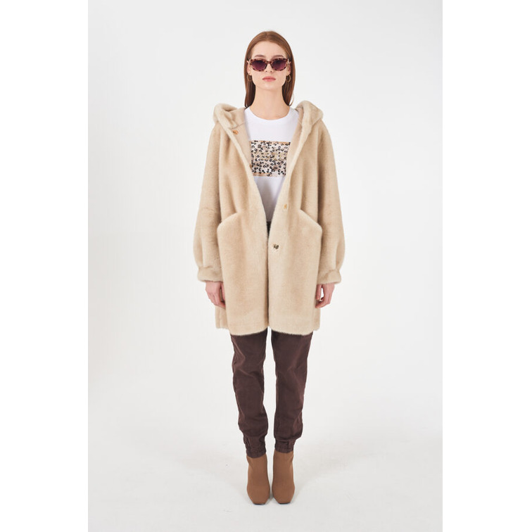 manteau femme  yes zee cappotto donna con cappuccio