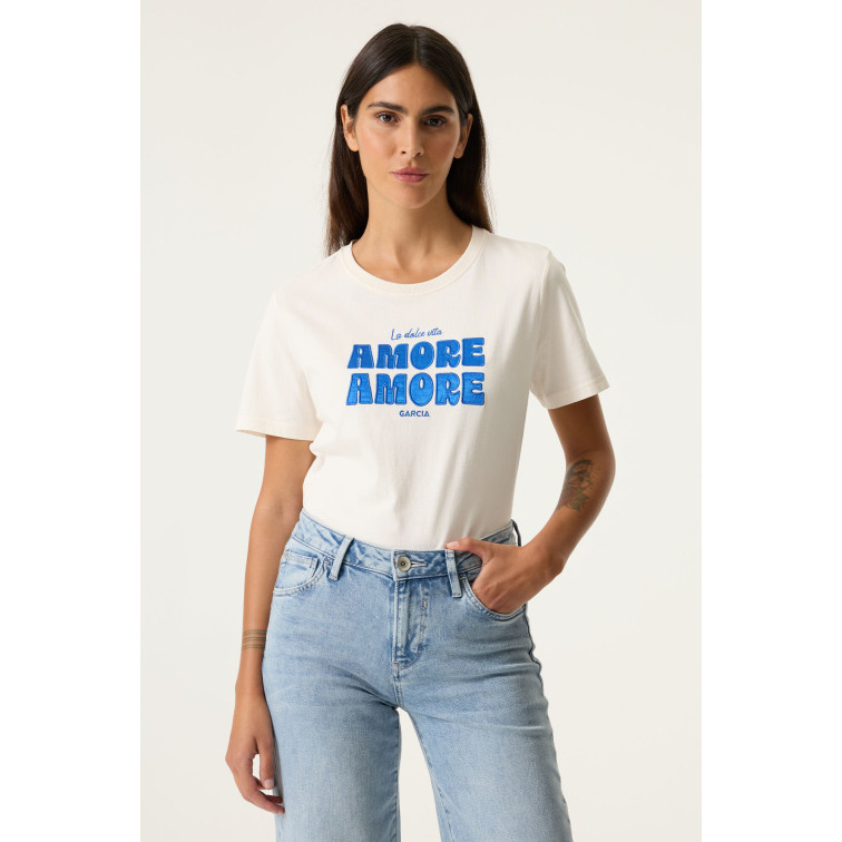 t-shirt femme  garcia jeans ladies t-shirt ss