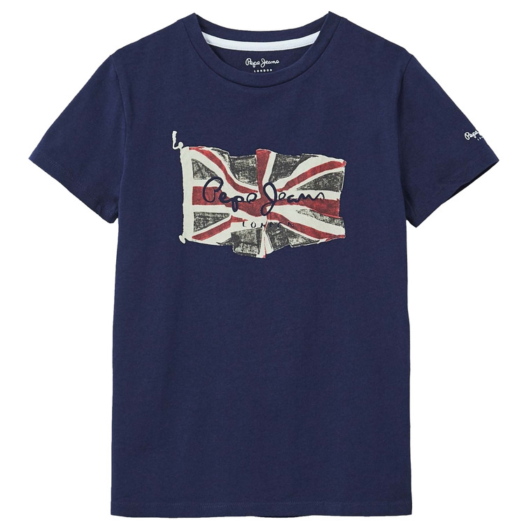 t-shirt garçon  pepe jeans flag logo jr s/s n