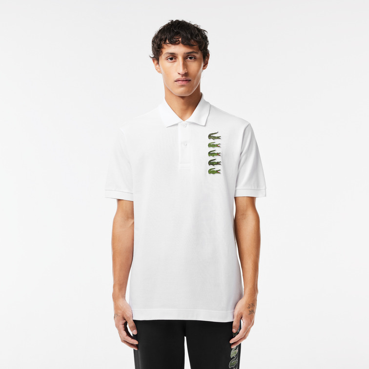 pôle homme  lacoste chemise col bord-cotes manches