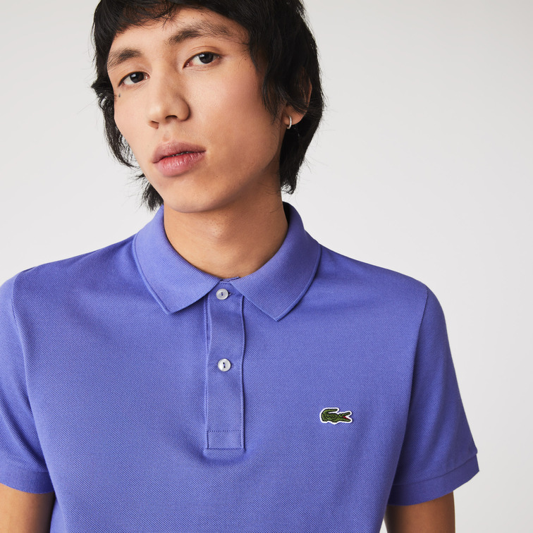 pôle slim fit en petit piqué uni homme lacoste