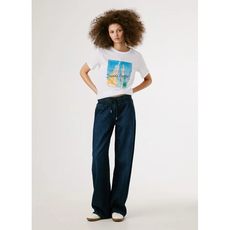jeans femme  pepe jeans loose jogger mw eva
