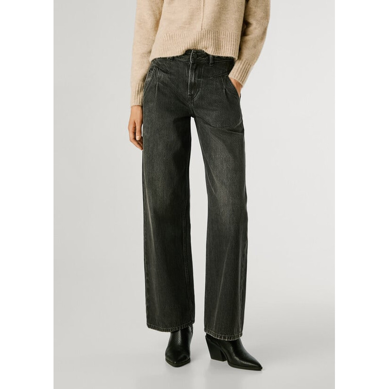 jeans femme  pepe jeans wide leg hw archive blk