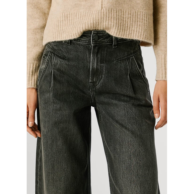 jeans femme  pepe jeans wide leg hw archive blk