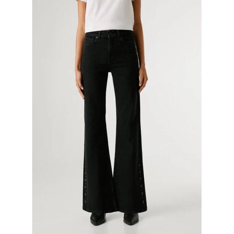 jeans femme  pepe jeans flare hw willa blk