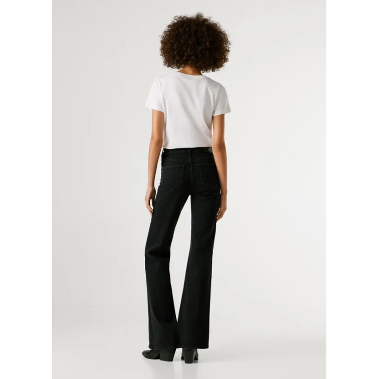 jeans femme  pepe jeans flare hw willa blk
