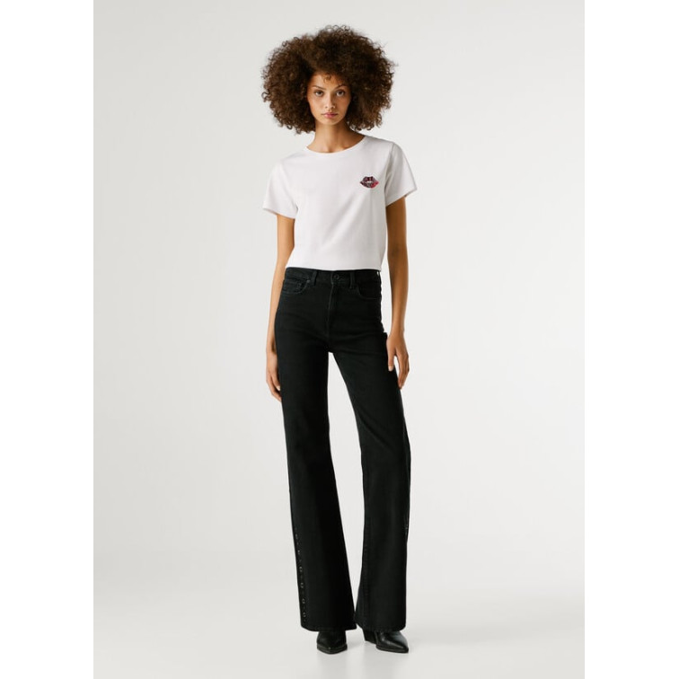 jeans femme  pepe jeans flare hw willa blk