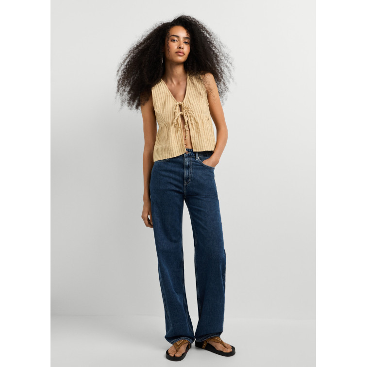 jeans femme  pepe jeans eden hw straight dark stonewas