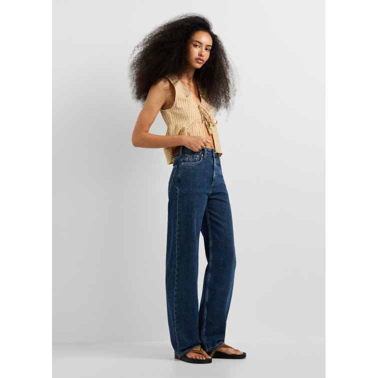jeans femme  pepe jeans eden hw straight dark stonewas