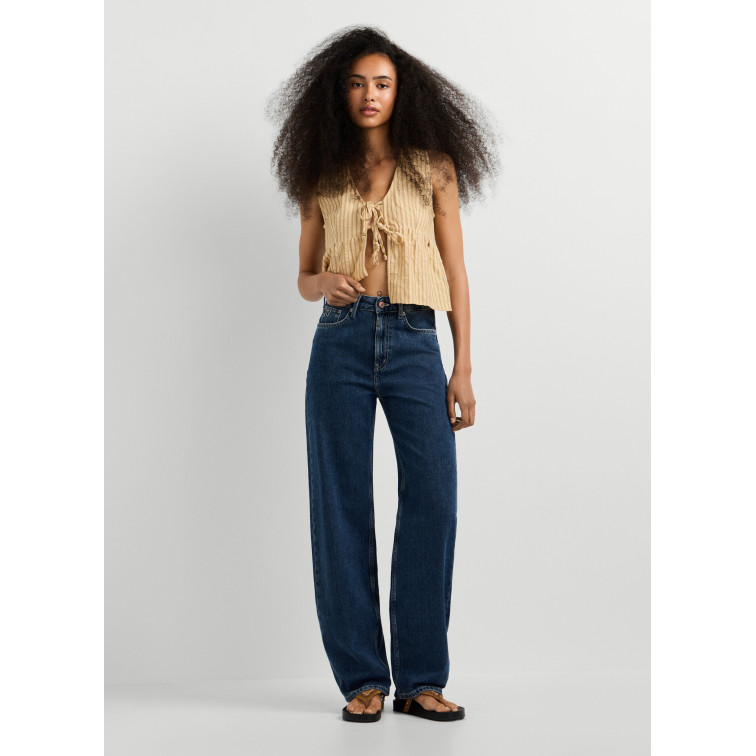 jeans femme  pepe jeans eden hw straight dark stonewas