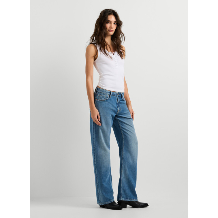 jeans femme  pepe jeans loose straight lw nicky