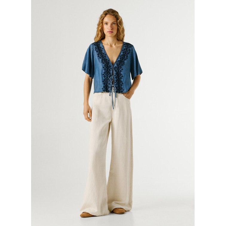 chemise femme  pepe jeans cleo tencel shirt
