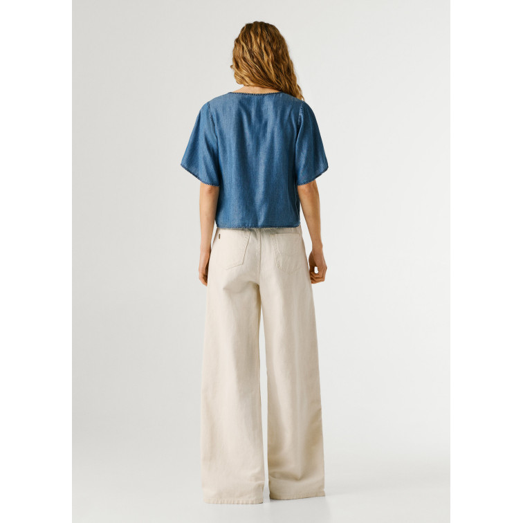 chemise femme  pepe jeans cleo tencel shirt