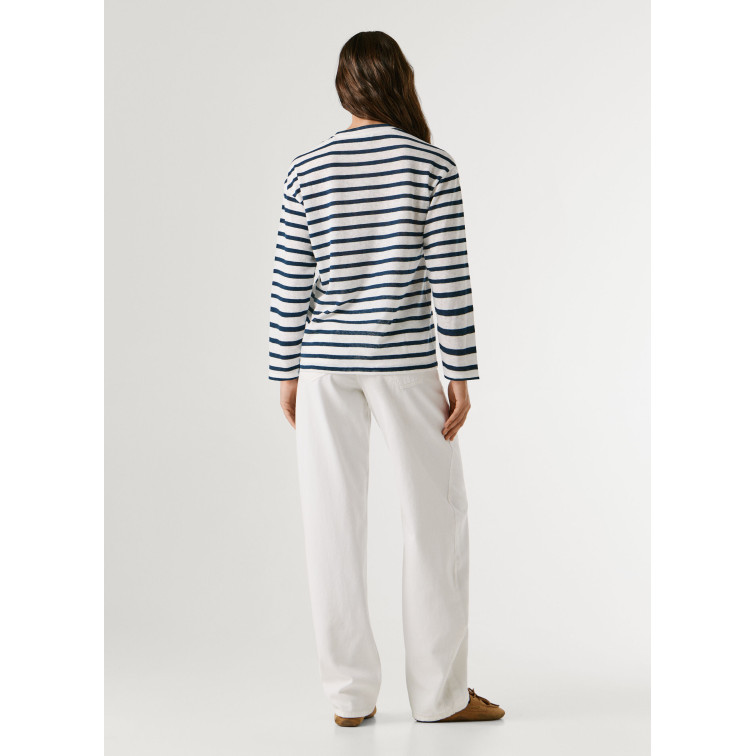 t-shirt femme  pepe jeans marlen striped