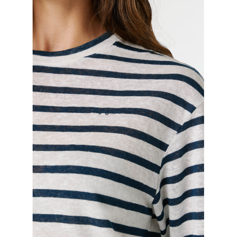 t-shirt femme  pepe jeans marlen striped