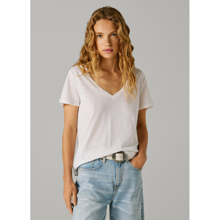 t-shirt femme  pepe jeans megan v-neck