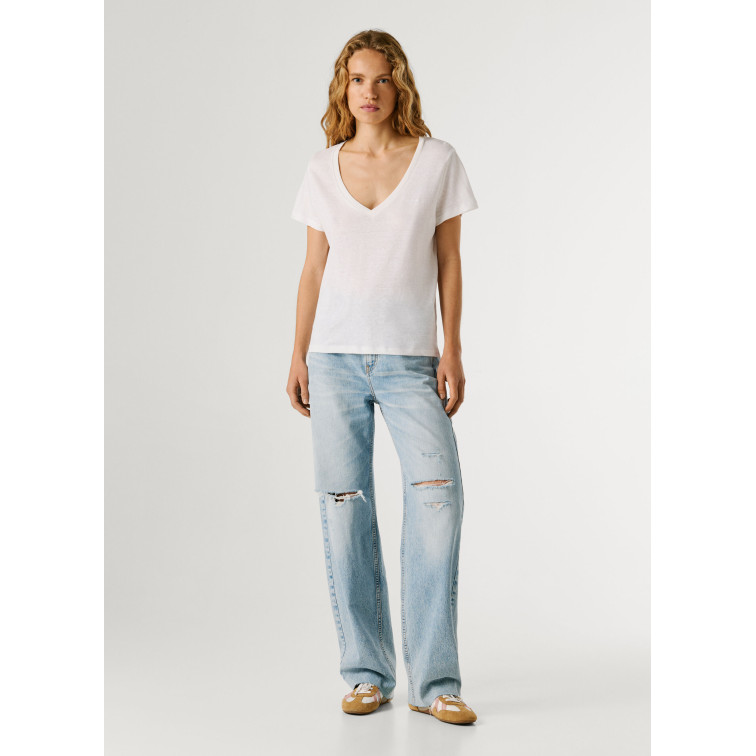 t-shirt femme  pepe jeans megan v-neck