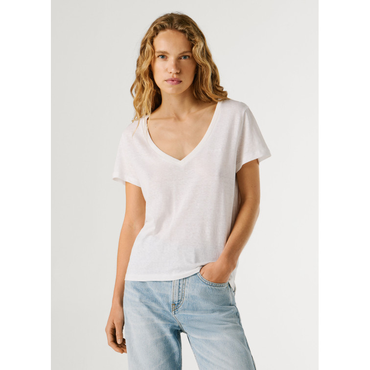 t-shirt femme  pepe jeans megan v-neck