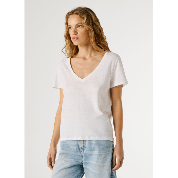 t-shirt femme  pepe jeans megan v-neck