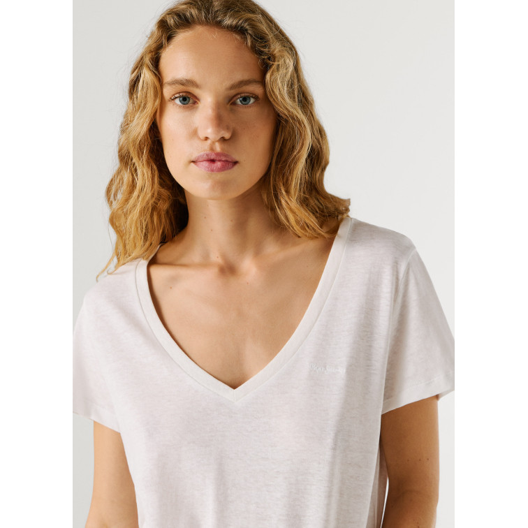 t-shirt femme  pepe jeans megan v-neck