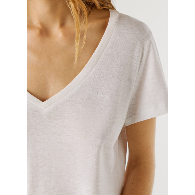t-shirt femme  pepe jeans megan v-neck