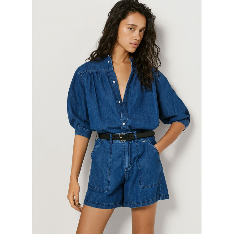 le short femme  pepe jeans relaxed short hw utility