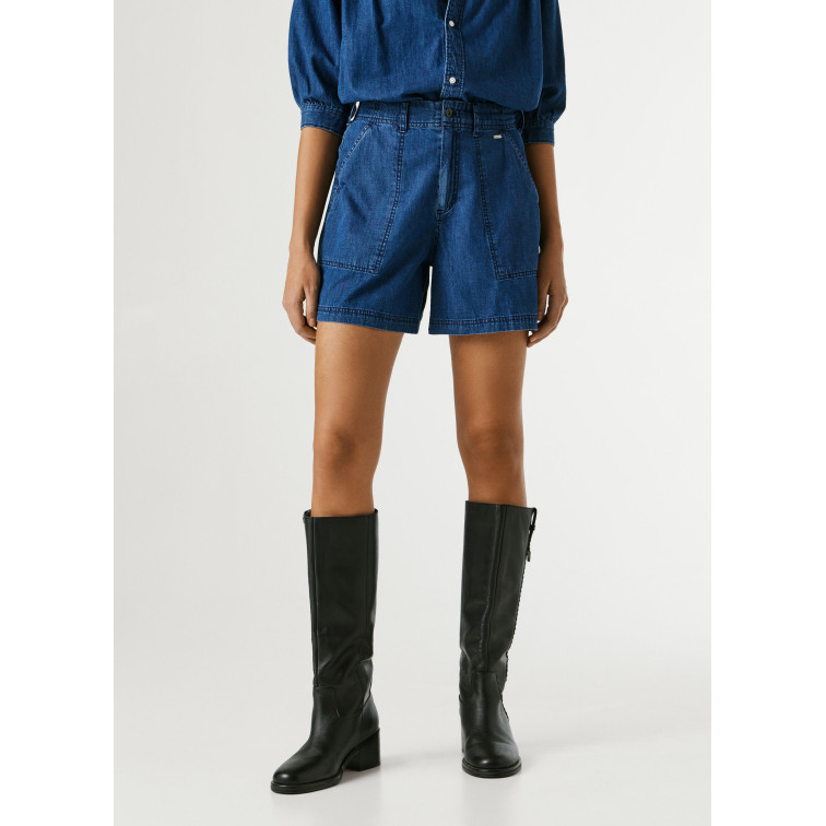 le short femme  pepe jeans relaxed short hw utility