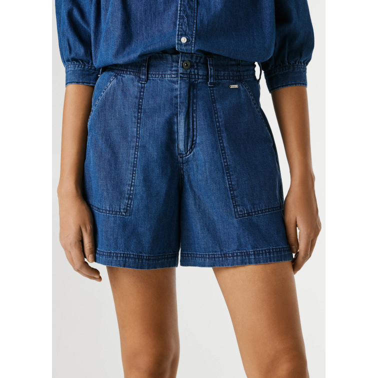le short femme  pepe jeans relaxed short hw utility