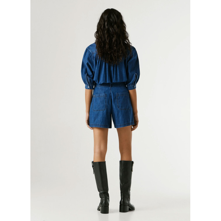le short femme  pepe jeans relaxed short hw utility