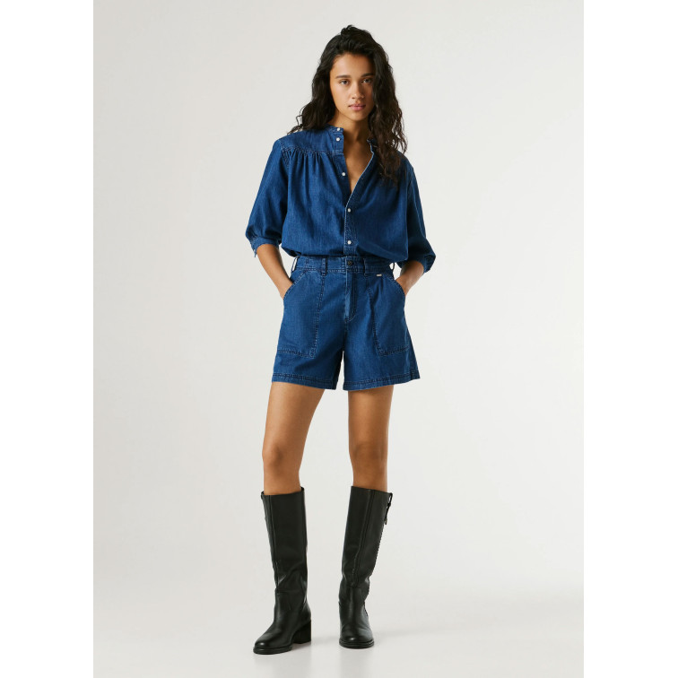 le short femme  pepe jeans relaxed short hw utility