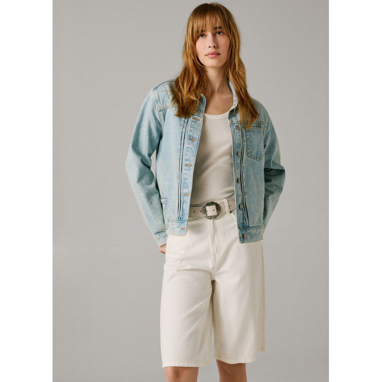 le short femme  pepe jeans relaxed bermuda uhw lexa