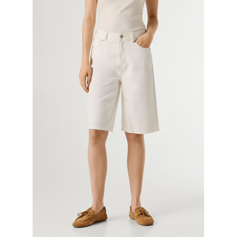 le short femme  pepe jeans relaxed bermuda uhw lexa