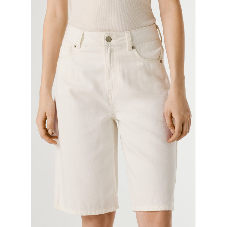 le short femme  pepe jeans relaxed bermuda uhw lexa
