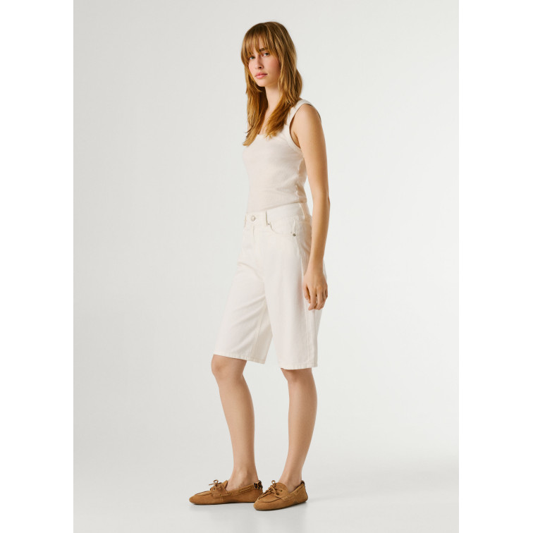 le short femme  pepe jeans relaxed bermuda uhw lexa