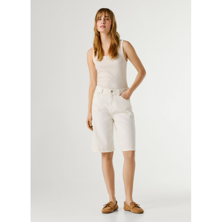 le short femme  pepe jeans relaxed bermuda uhw lexa