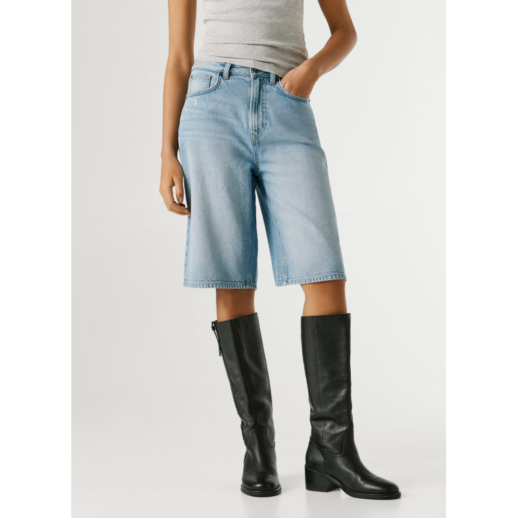 le short femme  pepe jeans relaxed bermuda uhw lexa