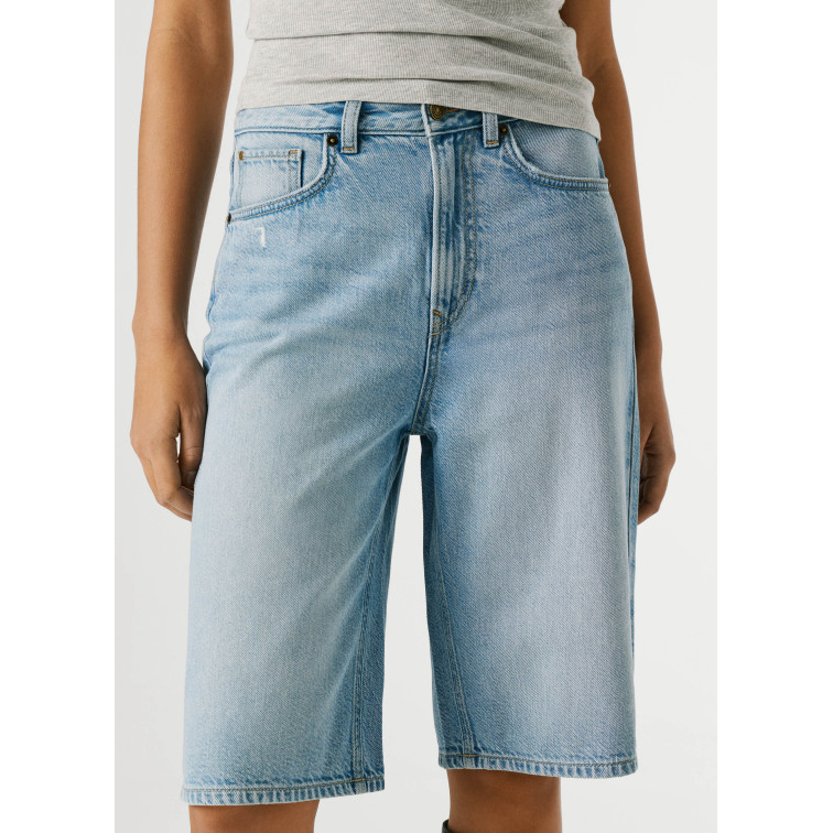 le short femme  pepe jeans relaxed bermuda uhw lexa