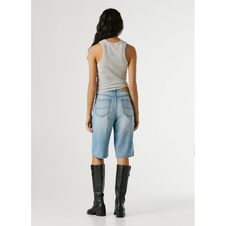 le short femme  pepe jeans relaxed bermuda uhw lexa