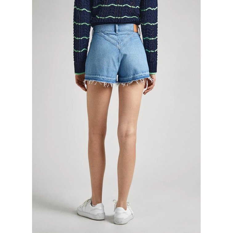 le short femme  pepe jeans a-line short uhw sky