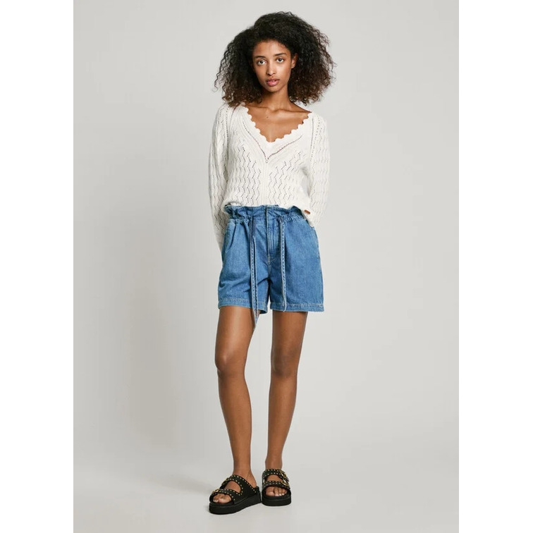 le short femme  pepe jeans a-line short uhw cinch